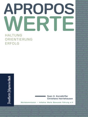 cover image of Apropos Werte
